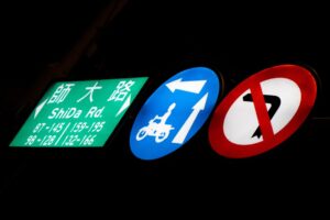 Photo dangerous traffic signs